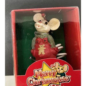 Vintage‎ Kurt S Adler Merry Christmas Mouse Ornmaent With Box
